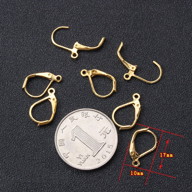 100pcs Raw Brass Earring Wires, French style Hook,Simple Brass Ear…