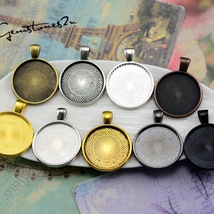 Lot De 10 Bases De Broche Cabochon 25mm Bronze - Supports Vierges Pour Bijoux DIY, Fermoirs Broche Ronde En Cuivre Solide