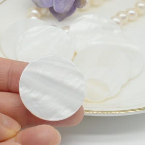 10 pezzi ciondoli rotondi in madreperla da 14-40 mm, perline di madreperla bianca naturale, ciondolo in conchiglia, perline di conchiglia bianca fai da te, creazione di gioielli
