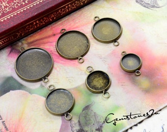 20pcs Bronze antique 10mm / 12mm / 14mm / 16mm / 18mm / 20mm Laiton Cameo Base Set Pendentif