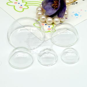 5pcs Glass half globe bubble dome Hollow Glass necklace pendant，Mini Glass cover crystal ball, Hemisphere，Glass bottle,Dried glass ball