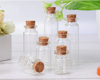 10pcs Empty Glass Vials. Glass Bottles. Mini Glass Bottles. Glass Vials With Cork. Tiny Bottle. Small Glass Jar. Small Cork