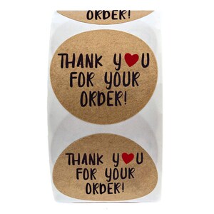 1 Kraft Paper Thank You for Your Order Stickers Labels Save the Date ...