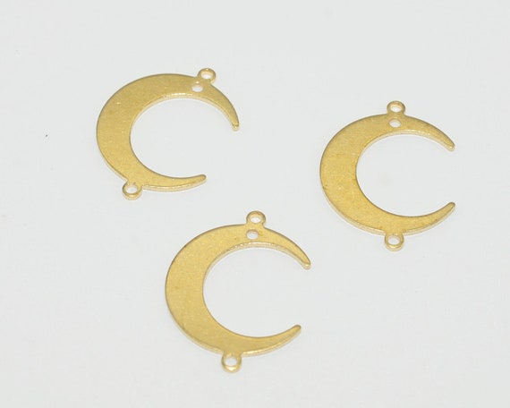 Brass earrings, Earring Findings, Earring connector, Earring pendant,  Jewelry Supplies, Brass jewelry, Moon shape earrings, S80-9