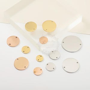 10 stücke 8-30mm Doppel Spiegel Poliert Runde Tag, DIY Edelstahl Zubehör, Stanzen Blank Runde Disc, DIY Edelstahl Armaturen, T386
