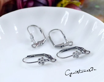 50pcs Stainless Steel Earring Wires,Ear Wire Earring Hooks,Hypoallergenic Spring Earring Finding,Surgical Stainless Steel Leverback Ear Wire