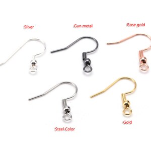 10 Pcs 15x22mm 24k Shiny Gold Ear Wire, Gold French Hook, Earring Wires,  Fish Hook Ear Wires, Earring Hooks, Gold Plated Findings, EG001