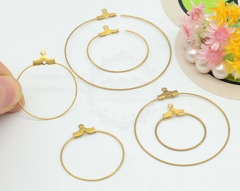 50 piezas de alambre de latón para pendientes - Alambre redondo de latón crudo - Colgante - Conector de eslabones con marco de alambre geométrico - Accesorios para pendientes - Suministros de joyería, 111