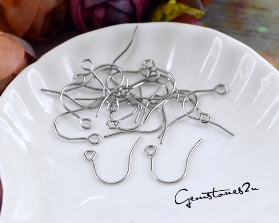200pcs (100 Pairs) Stainless Steel Ear Wire Earring Hooks
