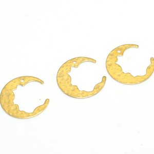 Brass earrings, Earring Findings, Earring connector, Earring pendant, Jewelry Supplies, Brass jewelry, Moon shape earrings, S25-F