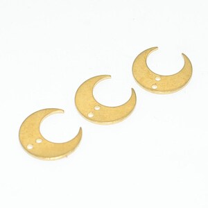 Brass earrings, Earring Findings, Earring connector, Earring pendant, Jewelry Supplies, Brass jewelry, Moon shape earrings, S149