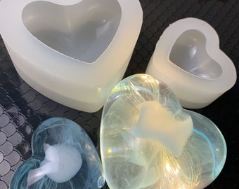 Love Heart Resin Mold, Love Resin Silicone Mould, Transparent Resin Mould, Resin Crafting Mold, Epoxy Resin Craft Mold, Silicon Mold, 48