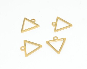 Brass earrings, Earring Findings, Earring connector, Earring pendant, Jewelry Supplies, Brass jewelry, Triangle shape earrings, S192