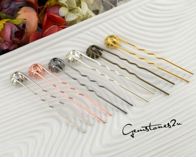 20pcs Brass Cameo Setting Hair Pins Wedding Hair Pins Prom Etsy