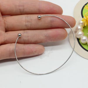 2pcs 316L Stainless Steel Adjustable Bangle,  Double Loop Adjustable Wire Bangle, Stainless Steel Adjustable Bracelet Blanks, BU461-1