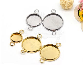 20pcs Stainless Steel Bezel Blanks, Bezel Tray Setting, Round Cab Setting, Bezel Cups, Blank Bezels, Cabochon Setting Wholesale -- 8 Sizes