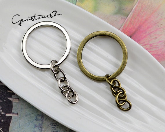 200PCS SILVER KEYRING BLANKS TONE KEY CHAINS KEY SPLIT RINGS 4 LINK CHAIN 55MM - Foto 5