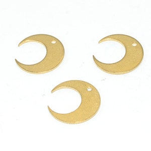 Brass earrings, Earring Findings, Earring connector, Earring pendant, Jewelry Supplies, Brass jewelry, Moon shape earrings, S25-B