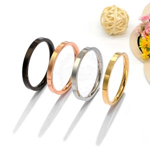 10pcs 2mm Stackable Stainless Steel Rings,Blank stackable, engravable, stampable Stainless Steel, Mothers Day, Christmas Gift BU757