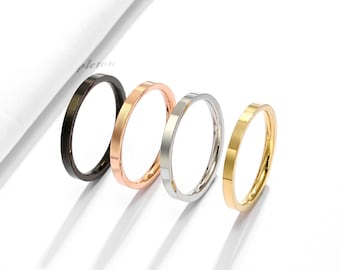 10pcs 2mm Stackable Stainless Steel Rings,Blank stackable, engravable, stampable Stainless Steel, Mothers Day, Christmas Gift BU757