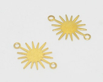 Brass earrings, Earring Findings, Earring connector, Earring pendant, Jewelry Supplies, Brass jewelry, Sun flower shape earrings, S80-17