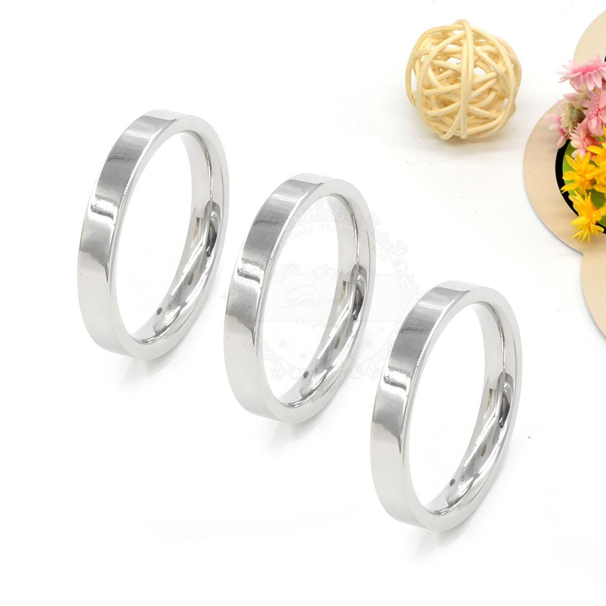 5pcs Stainless Steel Ring,ring Blanks, Simple Ring, Stainless 