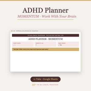 Agenda per ADHD (MOMENTUM) / Download digitale / Monitoraggio delle abitudini, registro dei farmaci, protocollo di ripristino, raddoppio del corpo