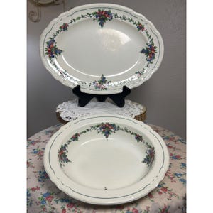 Wedgwood California Etruria England Oval Platter and Vegetable Bowl Set Fruit