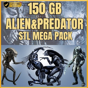 Alien vs Predator 3D STL Mega Pack | 150GB Hyper-Detailed Horror Models & Dioramas | Sci-Fi Statues, Props - 3D Printable Files