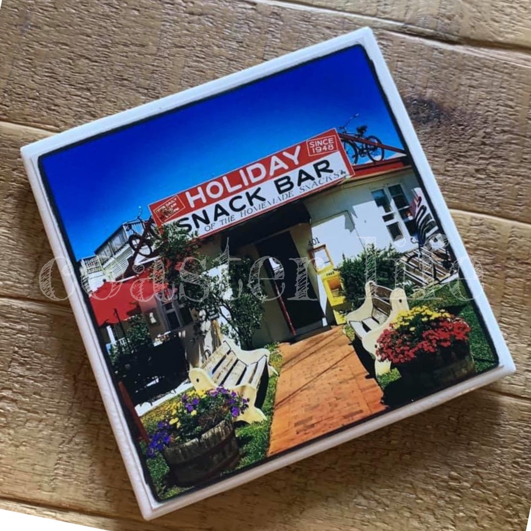 LBI Holiday Snack Bar Tile Coaster Etsy