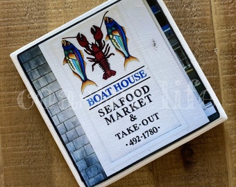 LBI: Boat House Seafood Market Tile Coaster