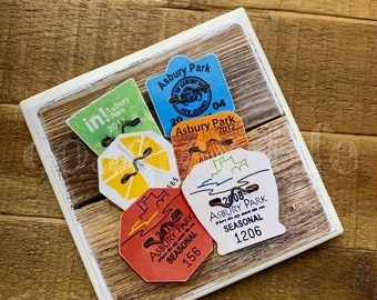 Asbury Park: Beach Badge Tile Coaster