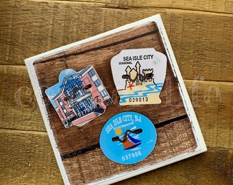 Sea Isle City: Sea Isle City Beach Badge Tile Coaster ( 2 choices)