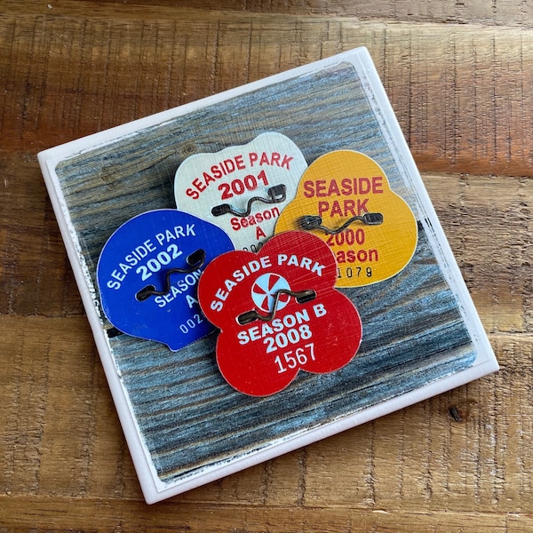 Seaside Park: Beach Badge Tile Coaster