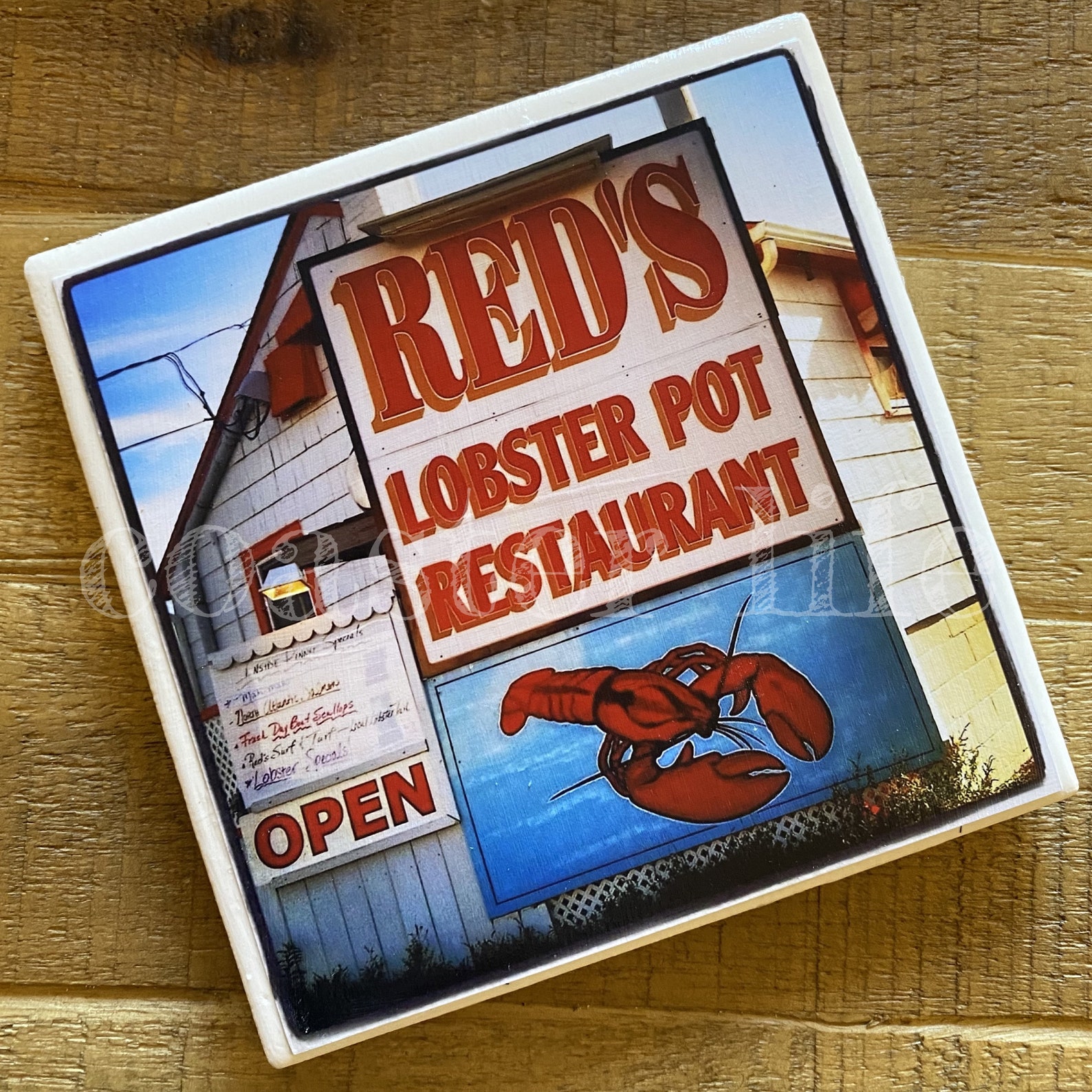 Point Pleasant Red's Lobster Pot Tile Coaster Etsy