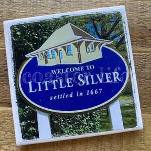 Little Silver: Welcome to Little Silver Tile Coaster