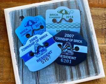 Brick: Beach Badge Tile Coaster