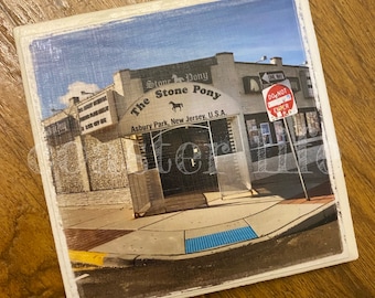 Asbury Park: Stone Pony B&W Tile Coaster