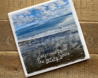 Beach Life: Welcome to Jersey Shore Tile Coaster