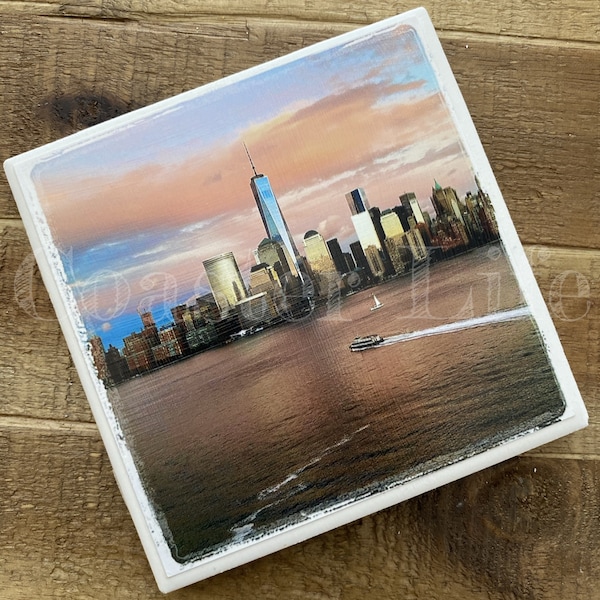 NYC: Skyline at Sunset Tile Coaster