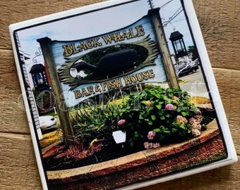 LBI: Black Whale Bar& Fish House Tile Coaster