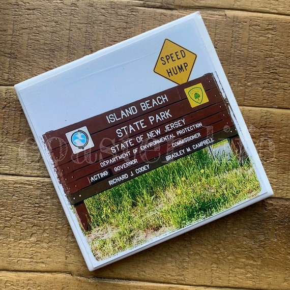 Island State Beach Park IBSP Sign Tile Coaster Etsy