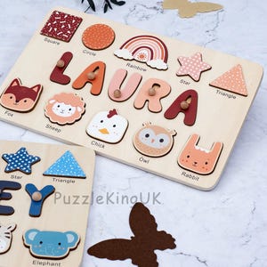 Animal Name Puzzle by Busy Puzzle | Baby Shower, Easter Gift | Girl and Boy | Custom and Personalized image 8
