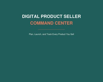 Digital Product Seller Command Center | Etsy Shop Planner, Sales Tracker (PDF Download)