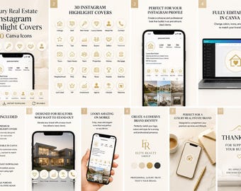 Luxury Real Estate Instagram Highlight Covers (Canva Template)