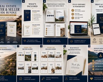 Real Estate Buyer , Seller Guide Bundle | Luxury Client Packet (PowerPoint, PDF) | Instant Download