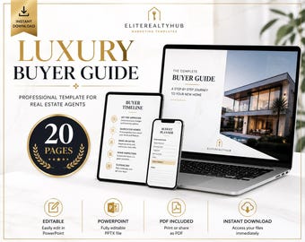 Luxury Real Estate Buyer Guide | Editable Client Packet (PowerPoint, PDF)