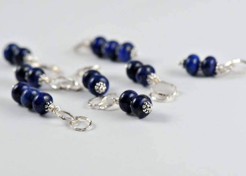 Lapis Lazuli Stacked Charm Interchangeable Charm Necklace Cluster Charm Drop Charm