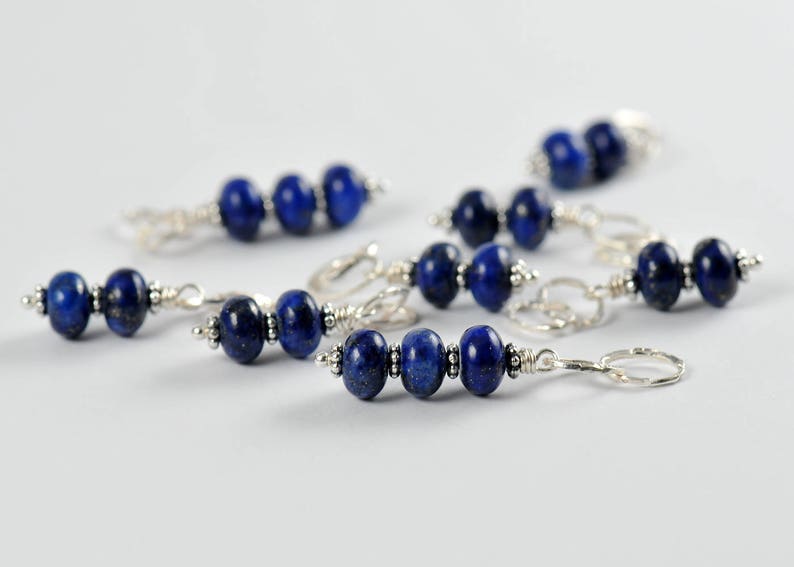 Lapis Lazuli Stacked Charm Interchangeable Charm Necklace Cluster Charm Drop Charm