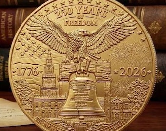 "Gedenk-Messingmünze - 250 Jahre amerikanische Freiheit mit ""Liberty Bell"" (1776-2026)"